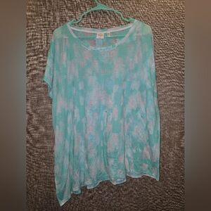 Women's Aqua Tie-Dye Top